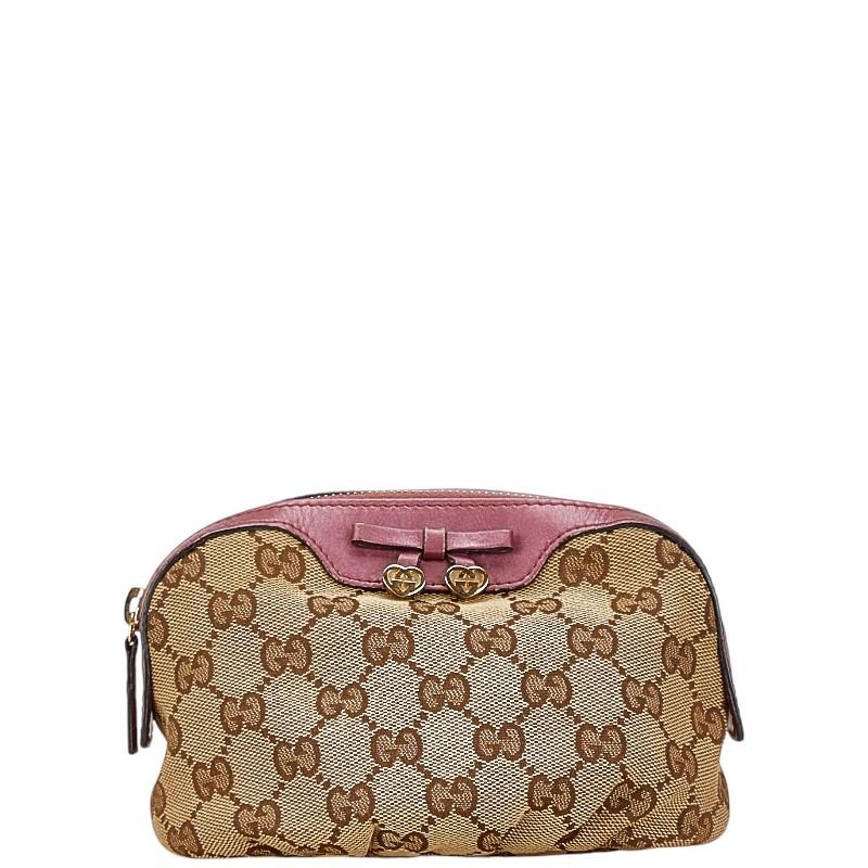 新品未使用GUCCI GGパターン ポーチ ベージュ/ピンク GUCCI ベージュ ピンク ポーチ