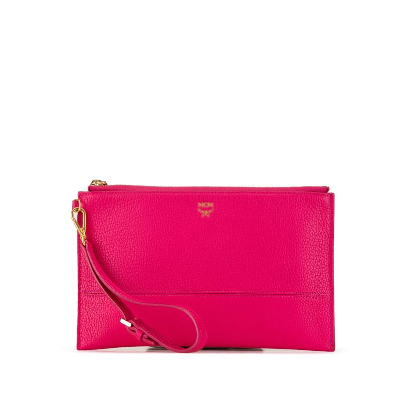 MCM エム シー ポーチ クラッチバッグ ピンク レザー レディース 