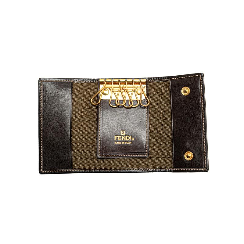 未使用 FENDI フェンディ レザー キーケース ブラウン FENDI フェンディ ズッカ 6連 キーケース ブラウン キャンバス
