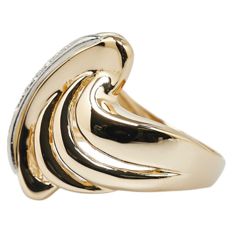 K18YG イエローゴールド Pt900 プラチナ コンビ ダイヤ0.03ct リング  