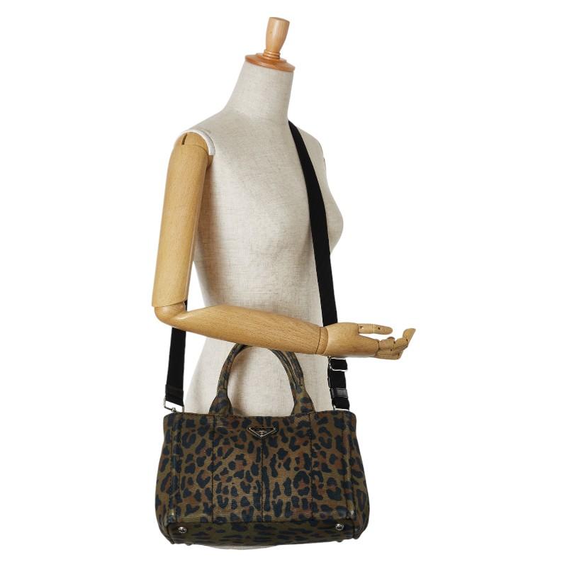 PRADA（プラダ） カナパミニ レオパード柄 ハンドバッグ ショルダー