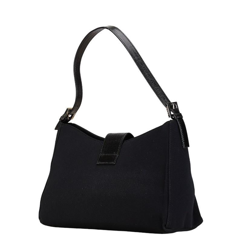 FENDI（フェンディ） ワンショルダーバッグ ブラック コットン レザー 