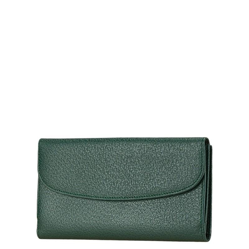 GUCCI グッチ グッチシマ レザー 財布 グリーン 美品 GUCCI（グッチ） 財布 二つ折り メンズ レザー コンパクト グリーン 緑