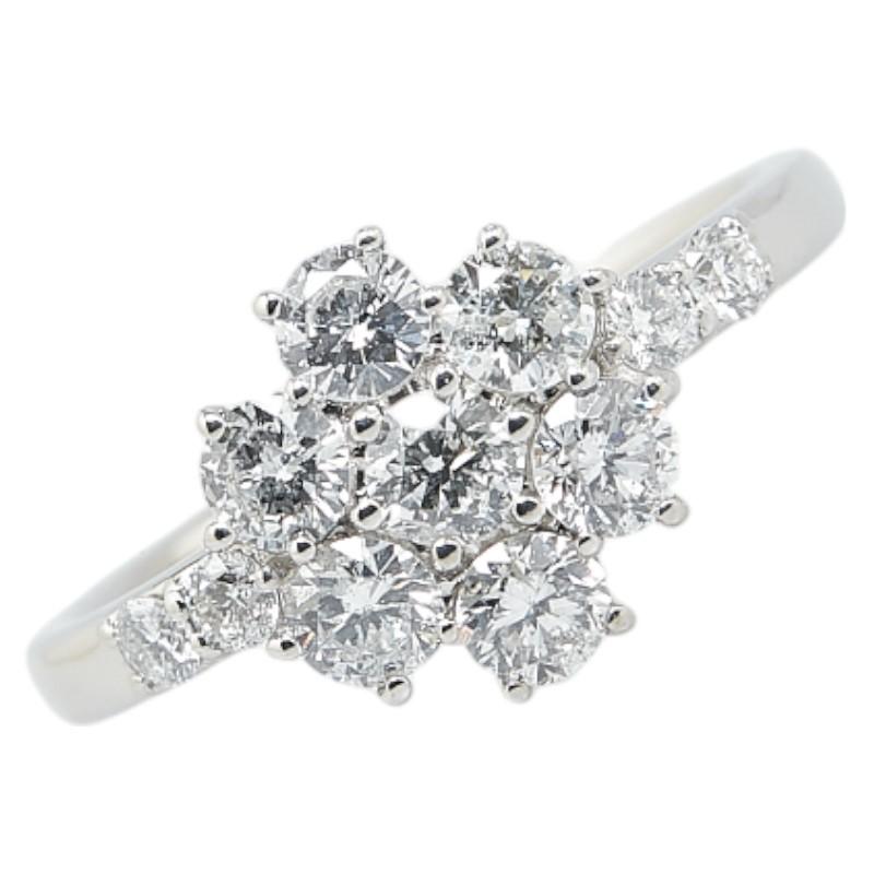 Pt900 プラチナ ダイヤ1.00ct 花 フラワー モチーフ リング 指輪 #51 