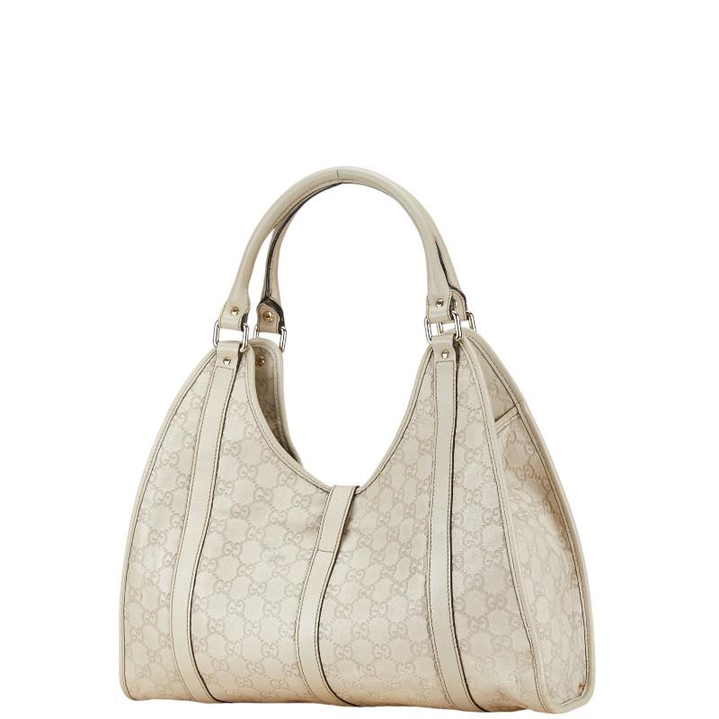 GUCCI グッチ　シマ　GG ショルダーバッグ　pvc レザー　ベージュ GUCCI グッチ シマ GG ショルダーバッグ pvc レザー ベージュ