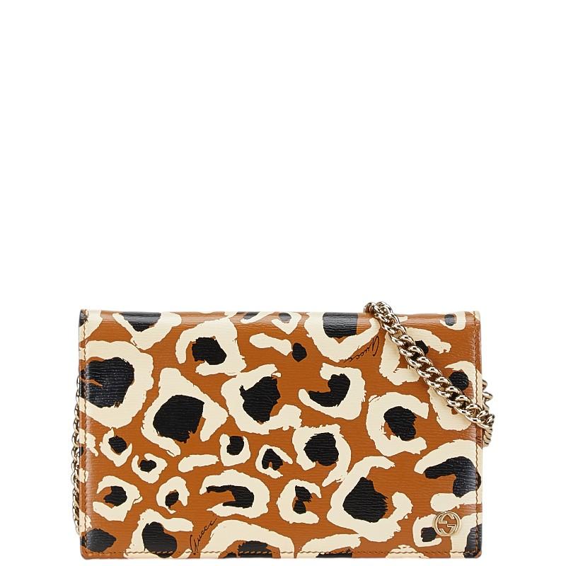 GUCCI グッチ レオパード チェーンウォレット ショルダーバッグ 354697  