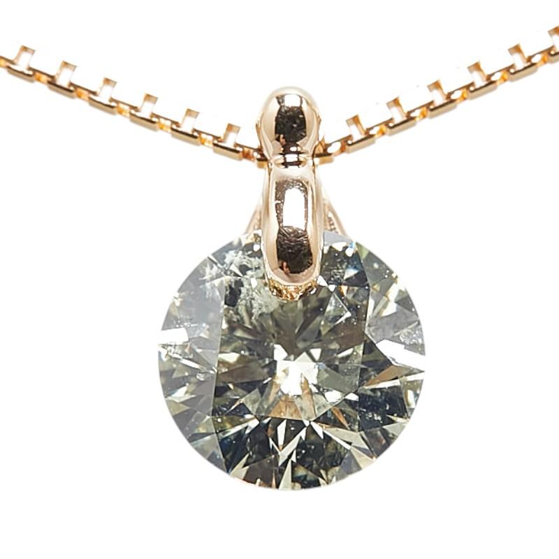 K18PG ピンクゴールド ダイヤ1.507ct ネックレス レディース 中古楽天 