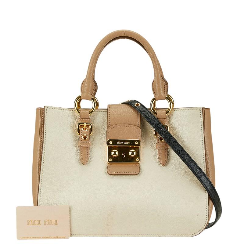 ミュウ マドラス ハンドバッグ ショルダーバッグ 2WAY RN799C ベージュ 
