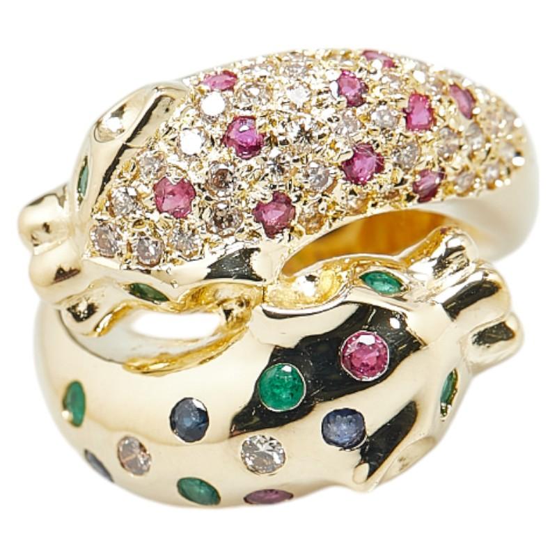 K18YG イエローゴールド ダイヤ0.47ct エメラルド ルビー サファイア  