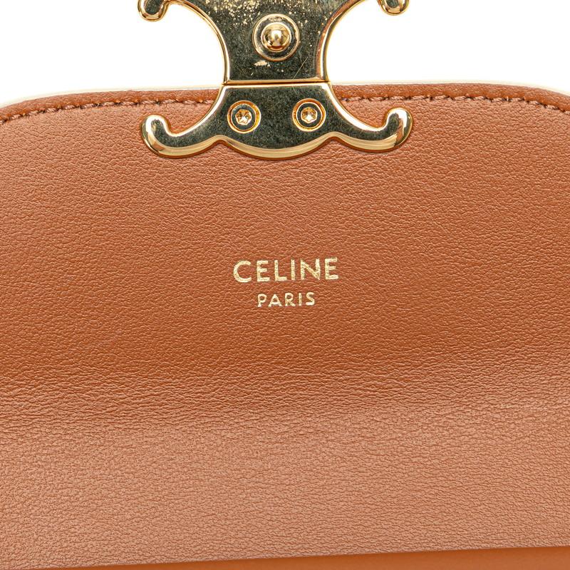 CELINE セリーヌ トリオンフ 二つ折り財布 ホワイト ゴールド