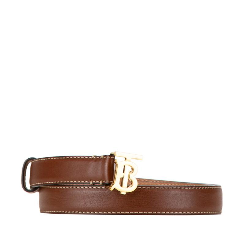 BURBERRY バーバリー TBロゴ ベルト S ブラウン レザー