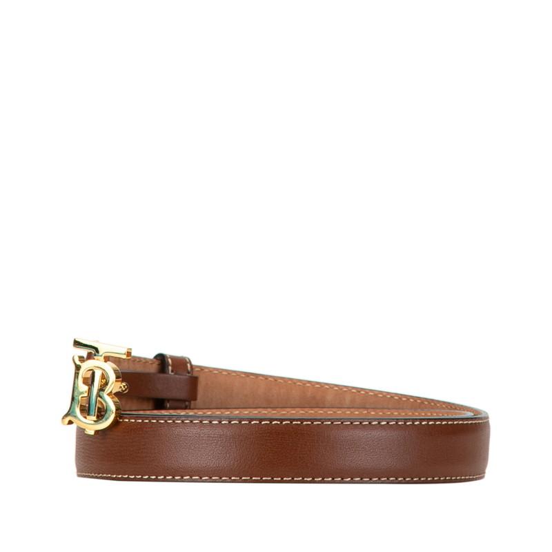 BURBERRY（バーバリー） TBロゴ ベルト S ブラウン レザー レディース