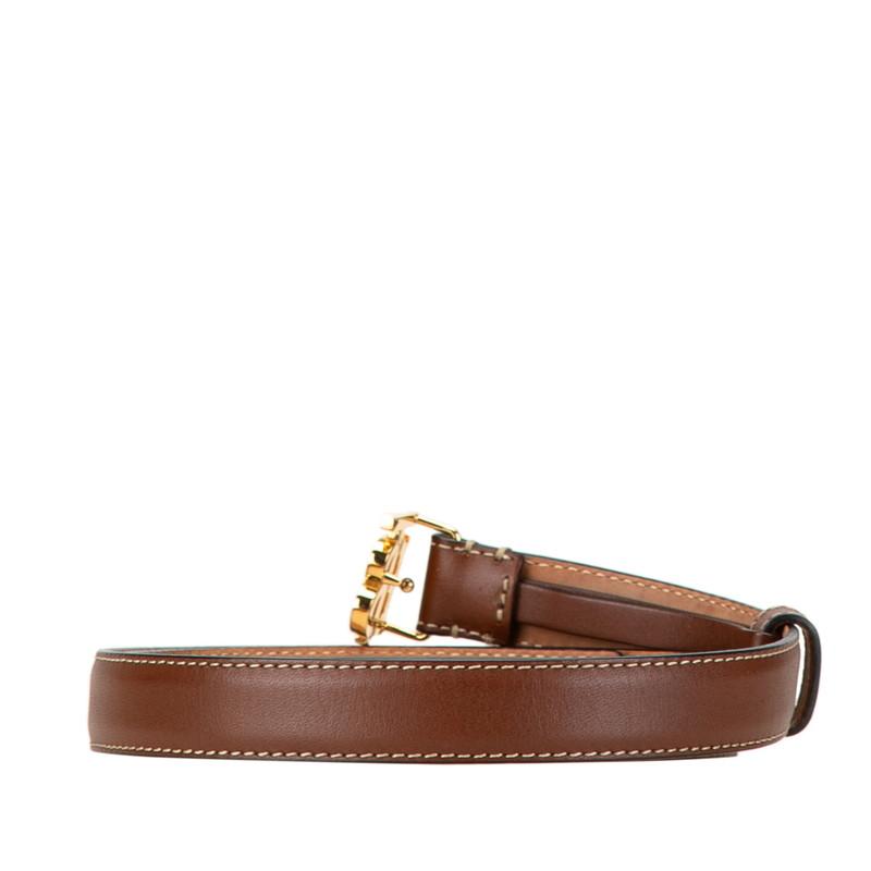 BURBERRY（バーバリー） TBロゴ ベルト S ブラウン レザー レディース