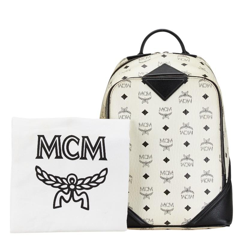 【大人気】MCM エムシーエム リュック ホワイト レザー MCM（エムシーエム） エム シー エム ヴィセトス ロゴグラム リュック