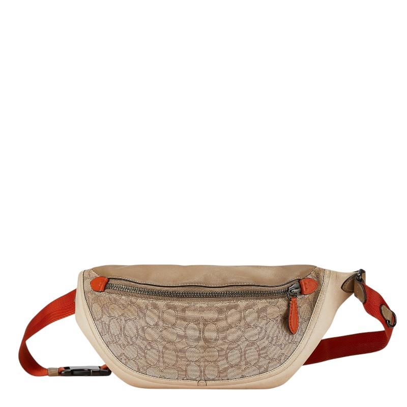 COACH コーチ リーグベルトバッグ ジャガード シグネチャー