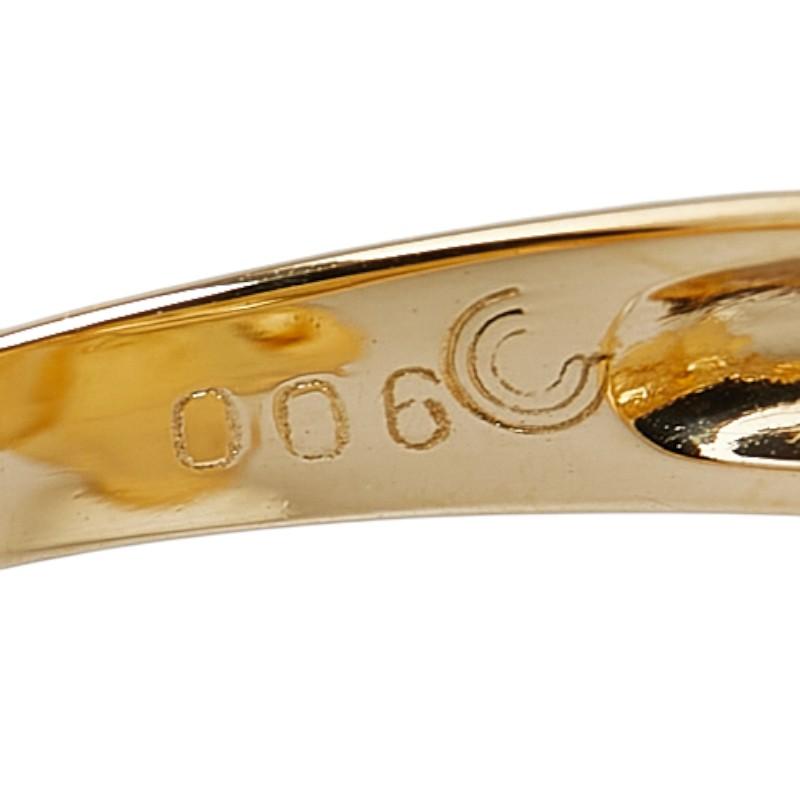 K18YG イエローゴールド ダイヤ0.06ct 植物 モチーフ リング 指輪 #50  