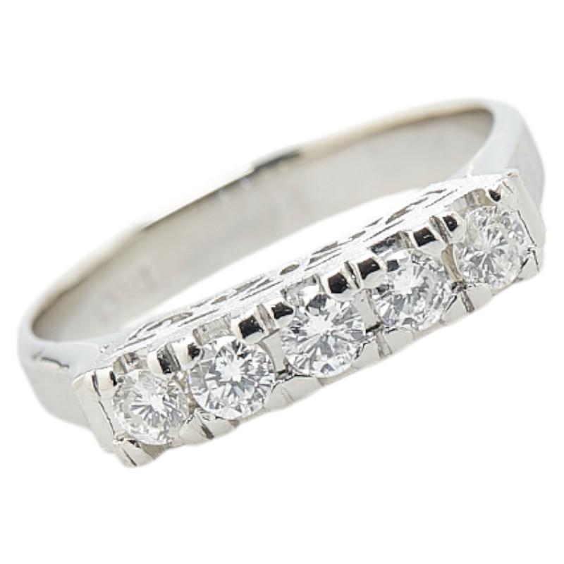Pt900 プラチナ ダイヤ0.56ct 一文字 リング 指輪 レディース