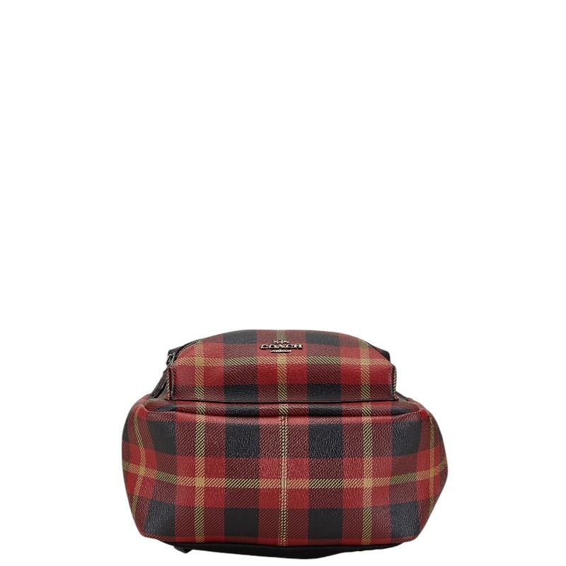 COACH コーチ チェック リュック バックパック F55448 レッド