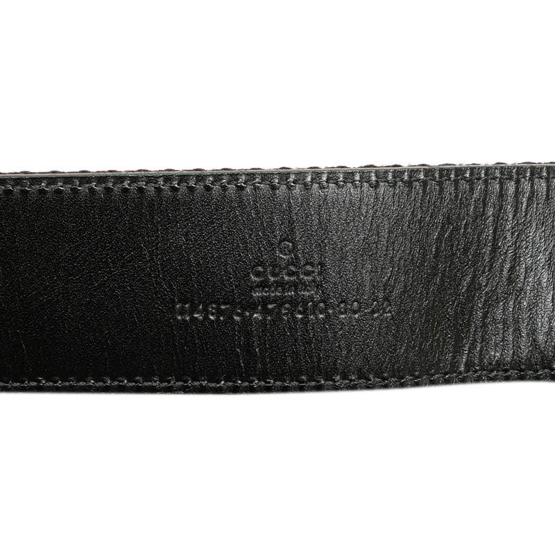 GUCCI ブラックレザーベルト 70cm インターロッキングG バックル付き ベルトブラック レザー