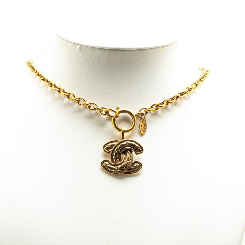CHANEL シャネル マトラッセ ココマーク ネックレス 3858 ゴールド