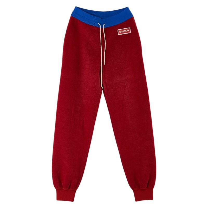 赤 コットン ストレートパンツルイヴィトン