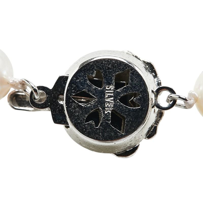 SV925 シルバー アコヤパール7.5〜8mm 花 フラワー モチーフ