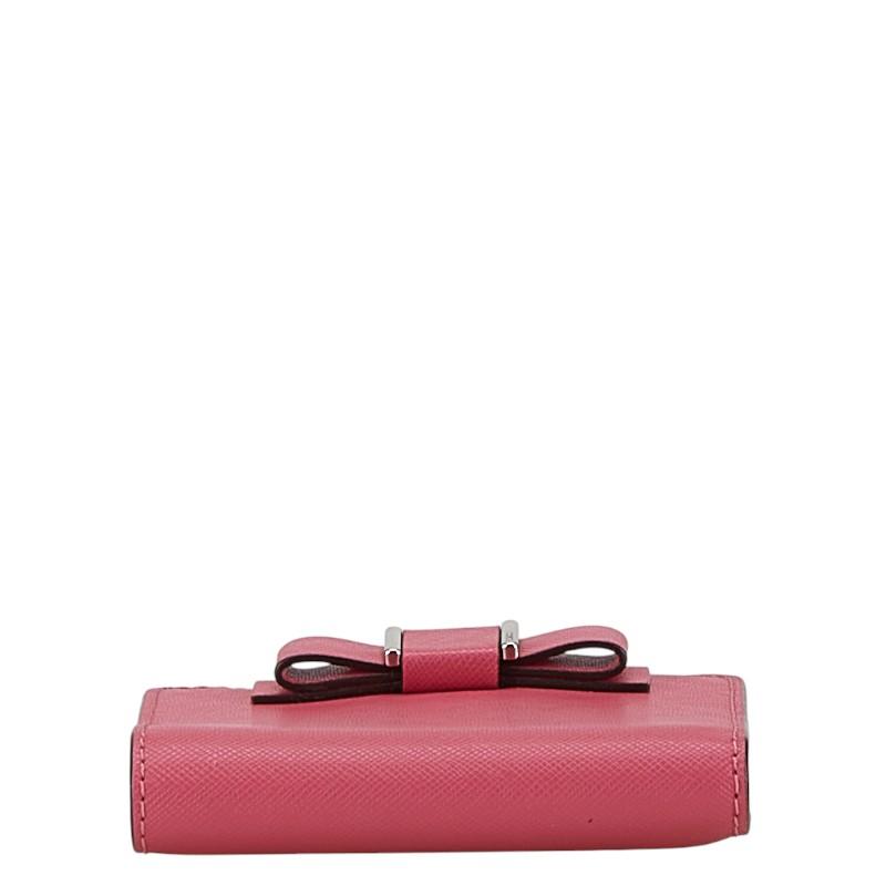 【美品⠀】COACH リボン付きフラットシューズ ブラウン/ピンク 箱付き COACH コーチ リボンモチーフ 二つ折り財布 F52699 ローザプラム