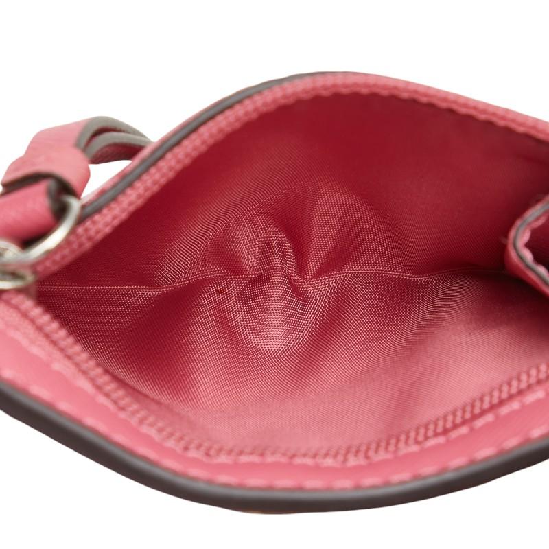 美品 コーチ COACH ☆ リボン レザー ケース がま口 ピンク COACH コーチ リボンモチーフ 二つ折り財布 F52699 ローザプラム