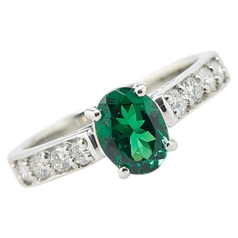 Pt900 プラチナ トルマリン1.17ct ダイヤ0.38ct リング 指輪 