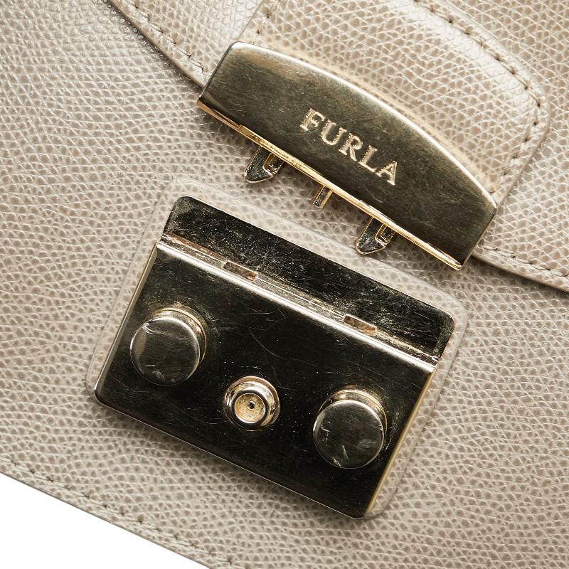 FURLA フルラ メトロポリス チェーン ショルダーバッグ グレージュ  