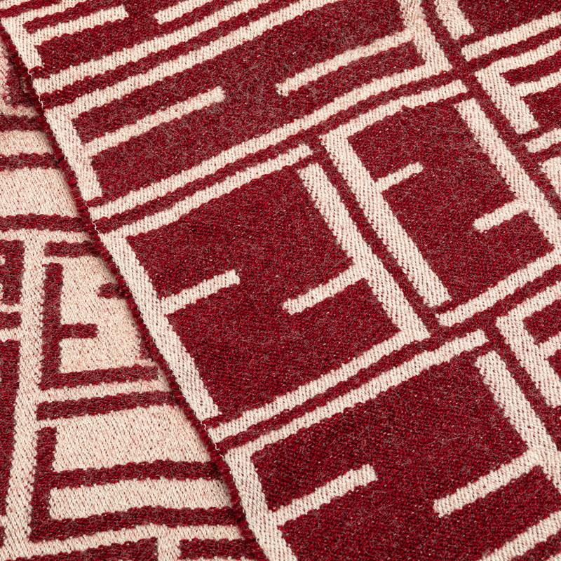 FENDI フェンディ ズッカ マフラー ワインレッド ホワイト FENDI フェンディ ズッカ マフラー ワインレッド ホワイト