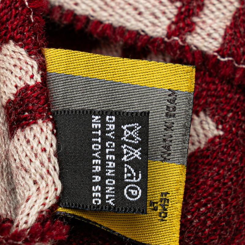 FENDI（フェンディ） ズッカ マフラー ワインレッド ホワイト ウール