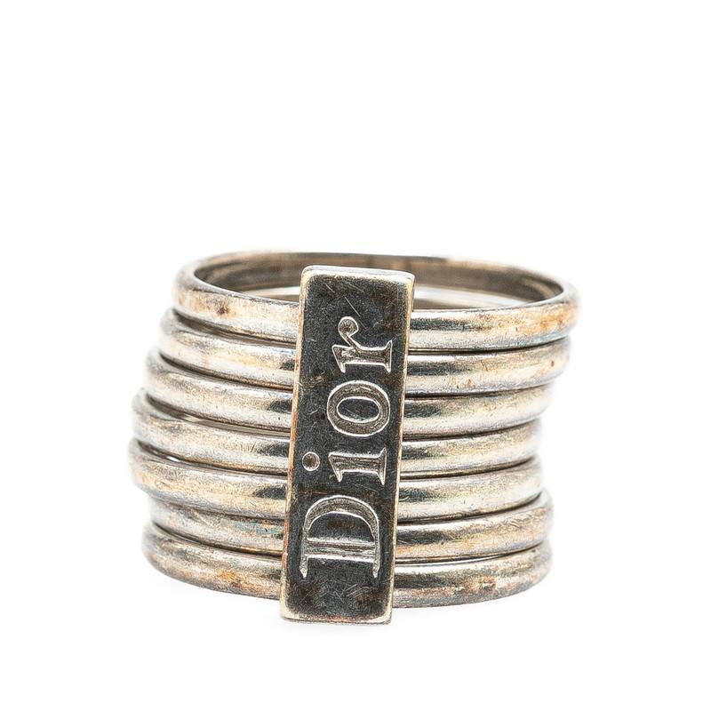 ディオール Dior ロゴ プレート 7連 リング シルバー ディオール ロゴプレート 7連 リング 指輪 SV925 シルバー レディース