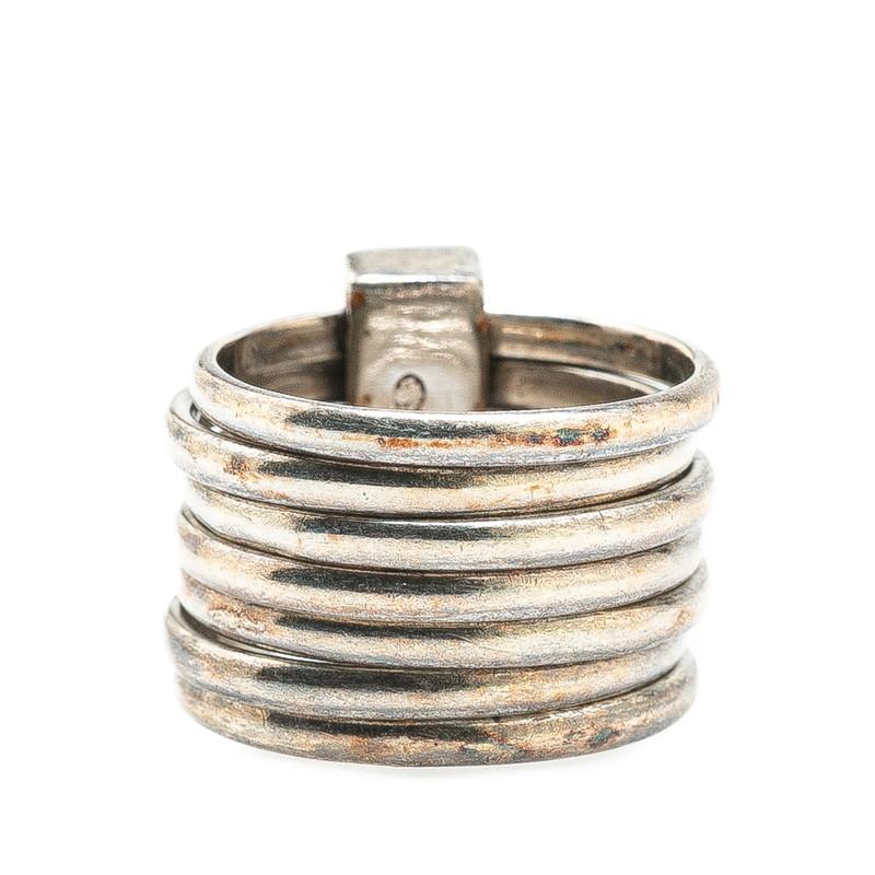 ディオール ロゴプレート 7連 リング 指輪 SV925 シルバー レディース