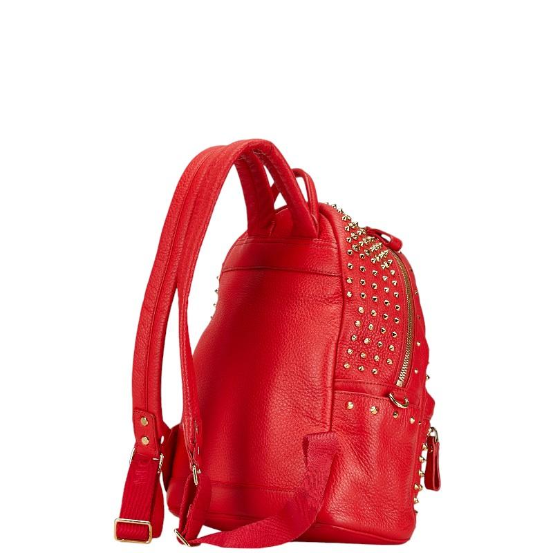 MCM エム シー スタッズ リュック バックパック レッド レザー MCM エム シー スタッズ リュック バックパック レッド レザー