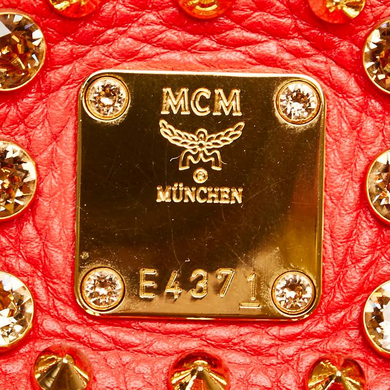 MCM エム シー スタッズ リュック バックパック レッド レザー MCM エム シー スタッズ リュック バックパック レッド レザー