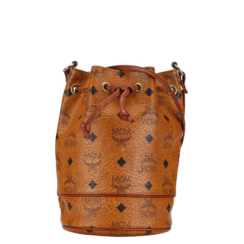 MCM エム シー ヴィセトス ロゴグラム ショルダーバッグ ブラウン 