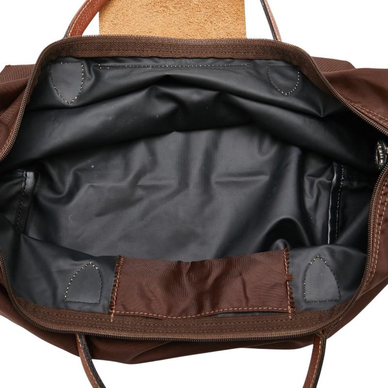 美品✨ロンシャン ル プリアージュ ハンドバッグ M ナイロン レザー ブラウン LONGCHAMP（ロンシャン） ル プリアージュ Mサイズ トートバッグ