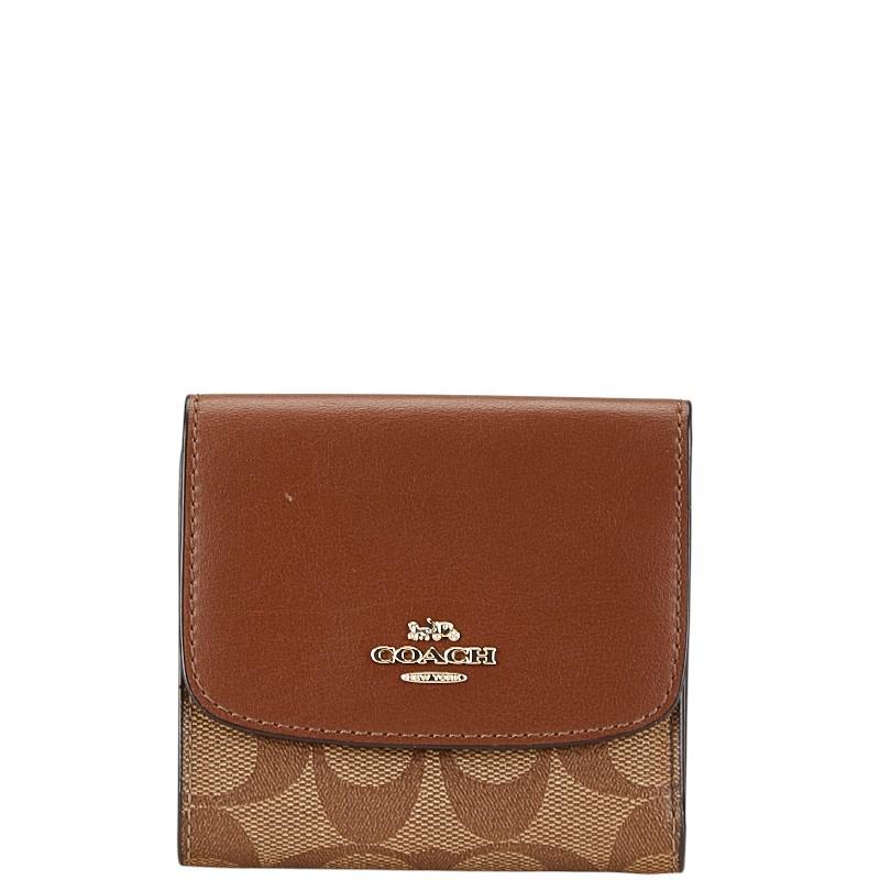 【 コーチ 】 COACH F87589 三つ折り財布 ブラック ブラウン レディース ウォレット シグネチャー 中古 24r217-13 アコーディオン ジップ 逸品質屋 丸高 甲子園店 送料無料 質屋出品 兵庫県 西宮市 ブランド プレゼント COACH（コーチ） 【 コーチ 】 COACH F87589 三つ折り財布 ブラック
