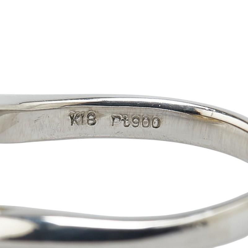 Pt900 プラチナ K18YG イエローゴールド コンビ ダイヤ1.004ct リング 