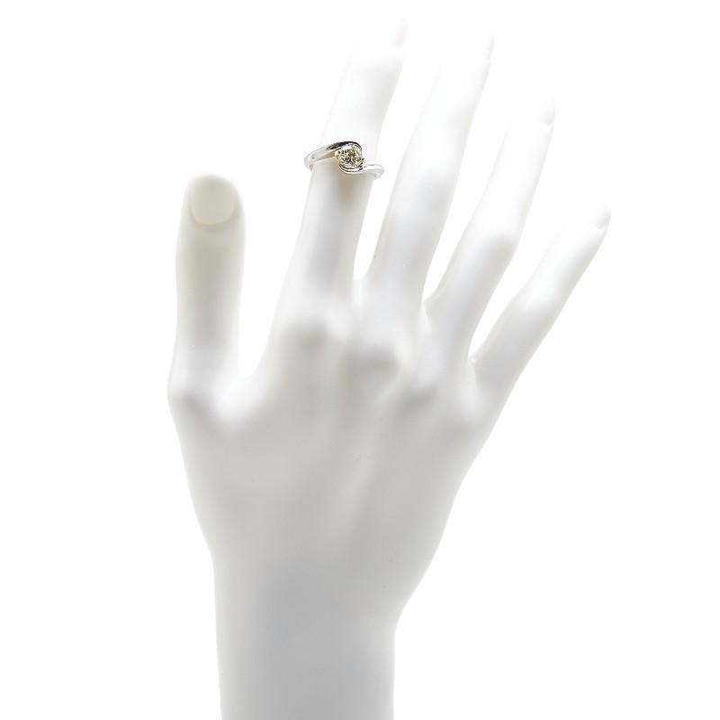 Pt900 プラチナ K18YG イエローゴールド コンビ ダイヤ1.004ct リング 