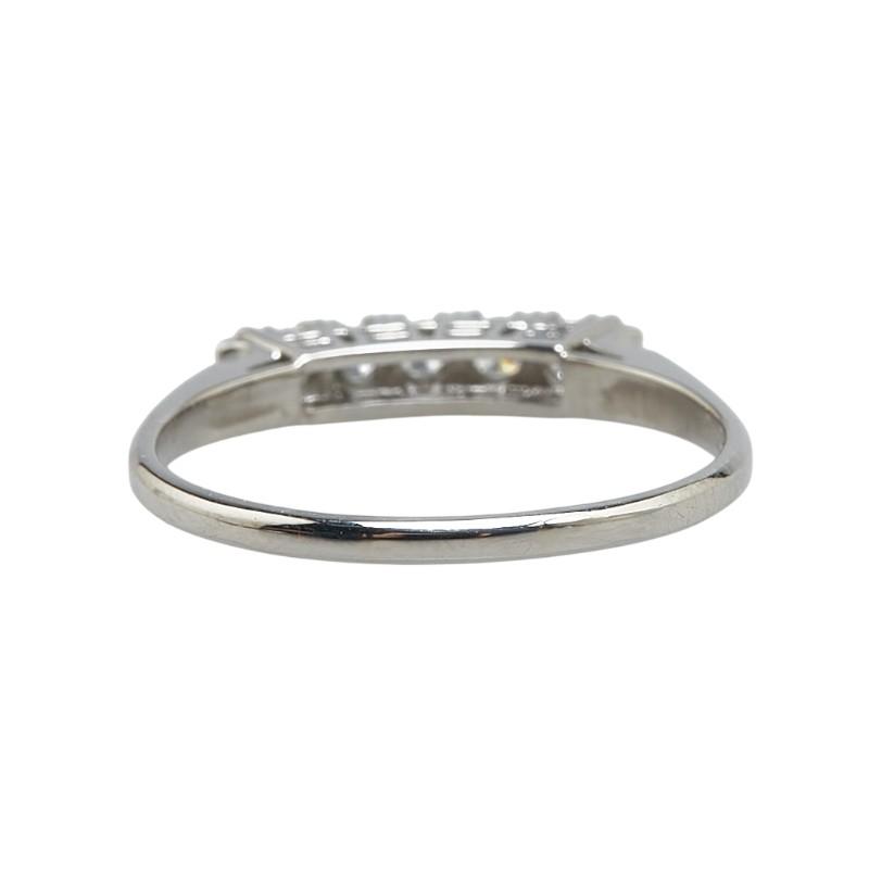 Pt850 プラチナ ダイヤ0.21ct 一文字 リング 指輪 #58 レディース 18号 
