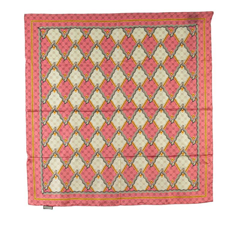 GUCCI グッチ GGスネーク 蛇 幾何学模様 スカーフ ピンク GUCCI グッチ GGスネーク 蛇 幾何学模様 スカーフ ピンク