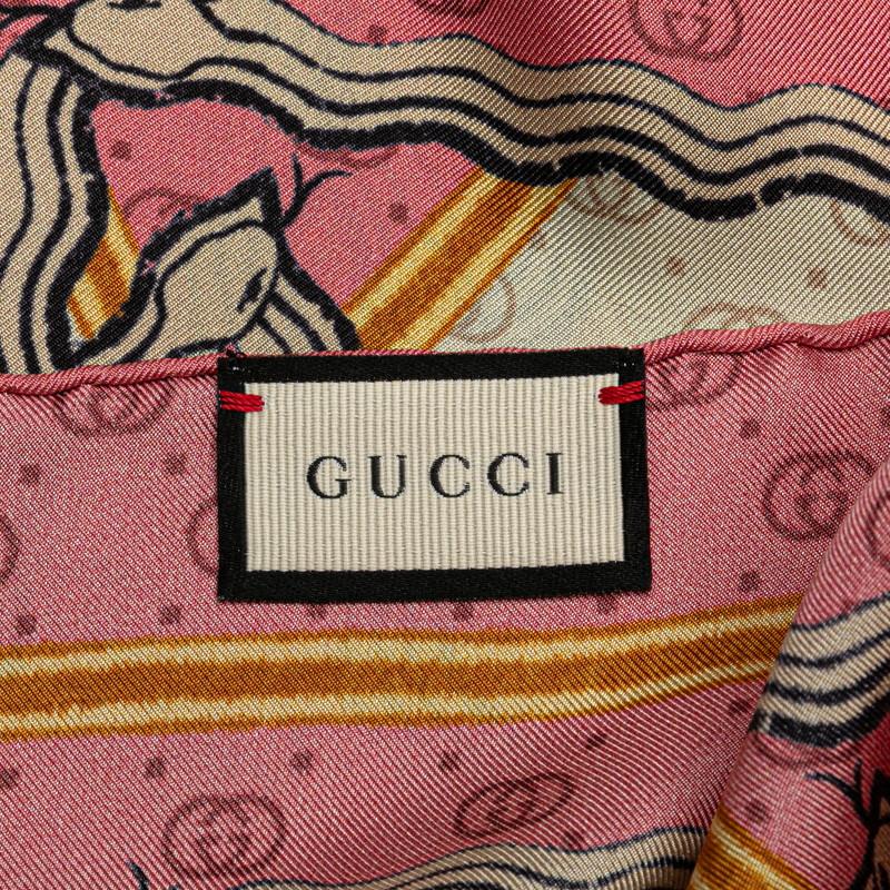 GUCCI グッチ GGスネーク 蛇 幾何学模様 スカーフ ピンク GUCCI グッチ GGスネーク 蛇 幾何学模様 スカーフ ピンク