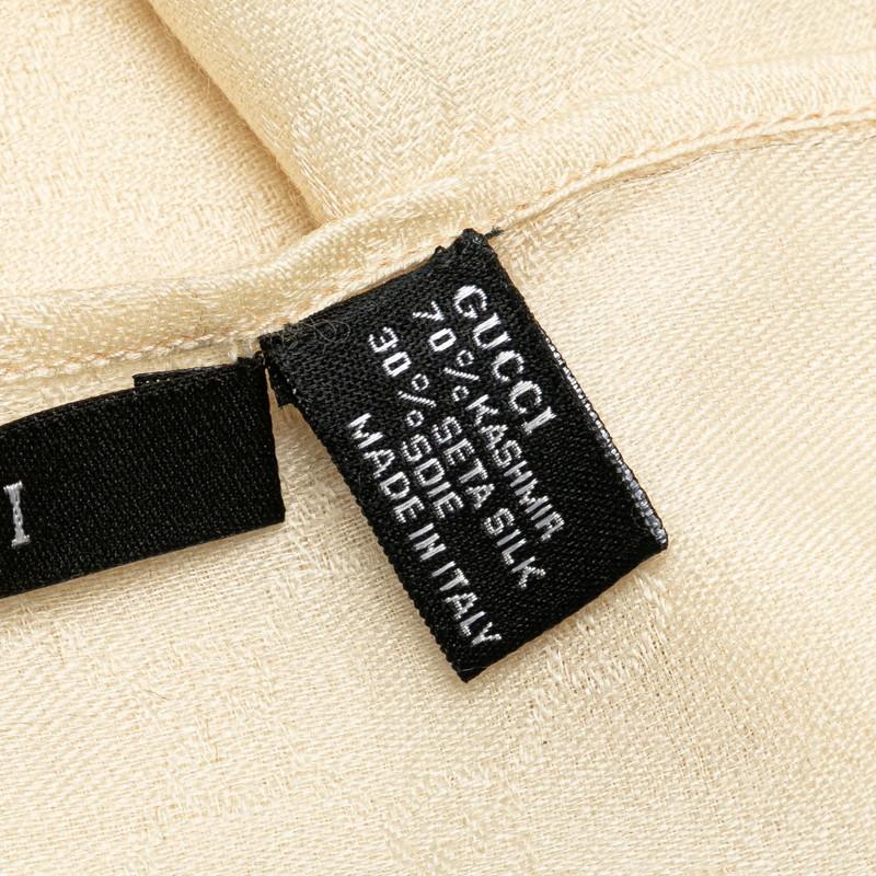 GUCCI（グッチ） GG ストール ベージュ アイボリー カシミヤ シルク 
