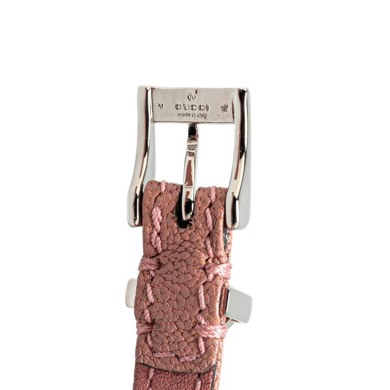 GUCCI グッチ GGロゴ ブレスレット サイズ:M ピンク シルバー GUCCI グッチ GGロゴ ブレスレット サイズ:M ピンク シルバー