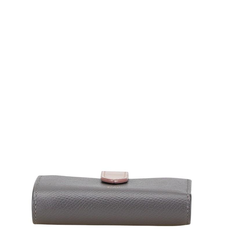 セリーヌ　折り財布　スモールストラップウォレット　ダークグレー　ピンク CELINE セリーヌ 2つ折り財布 スモール ストラップウォレット