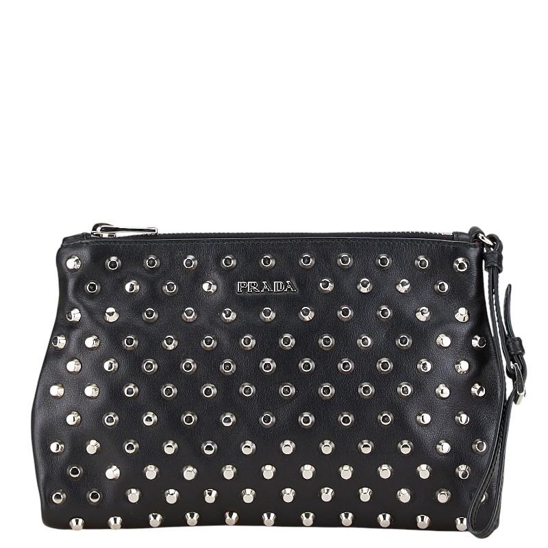 PRADA（プラダ） スタッズ クラッチバッグ セカンドバッグ 1N1825