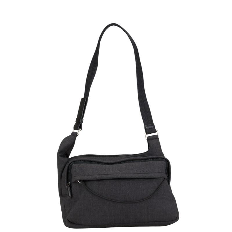 PRADA グレー キャンバス ショルダーバッグ