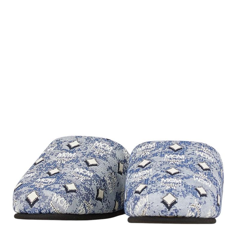 MCM エム シー ロゴグラム ルームシューズ スリッパ ブルー ブラック 